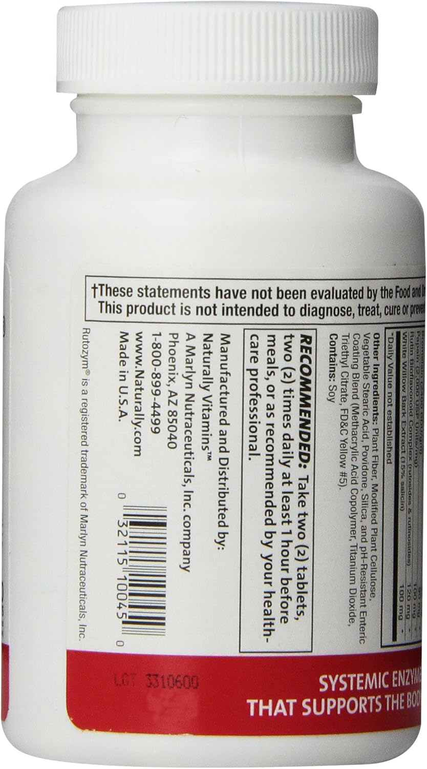 Rutozym supplement facts small