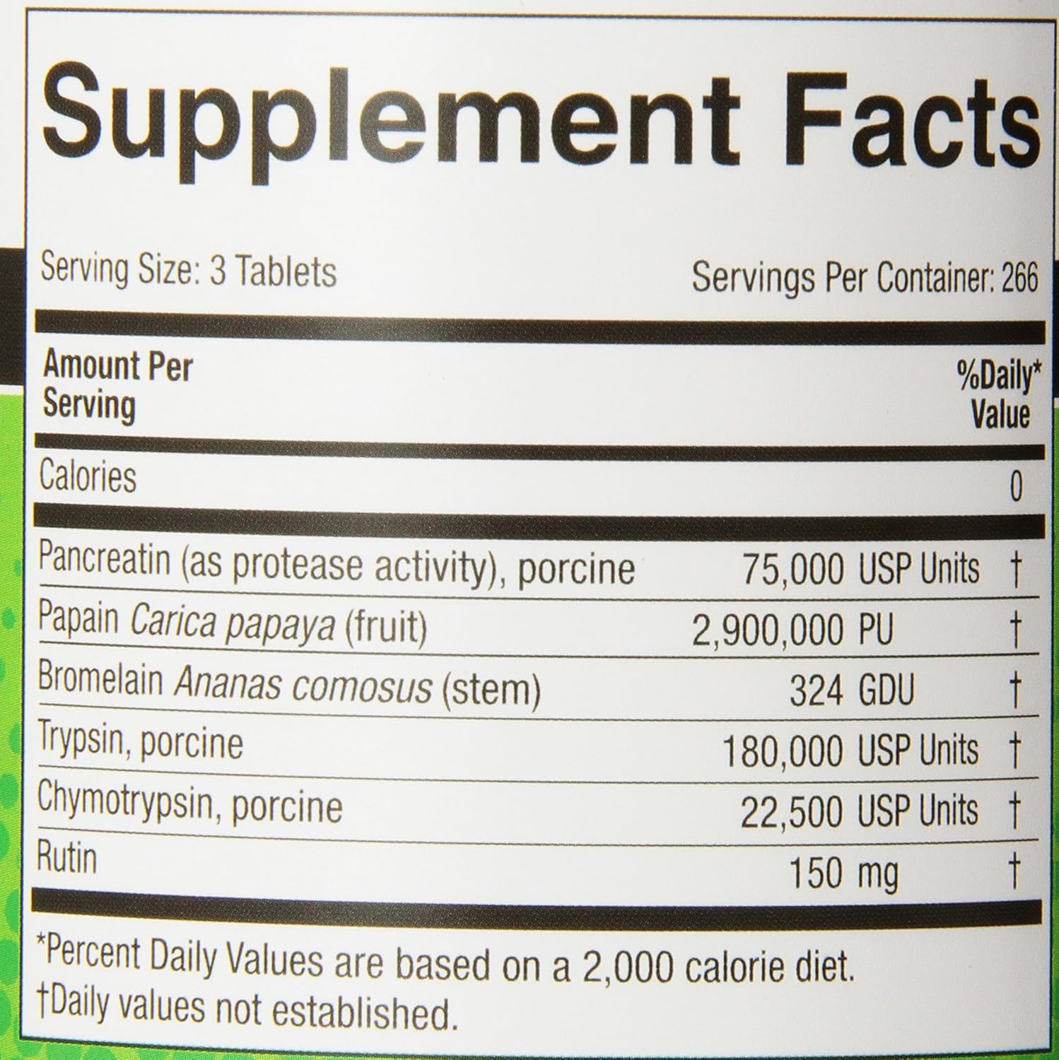 Supplement Facts for Naturally Vitamins Nattokinase